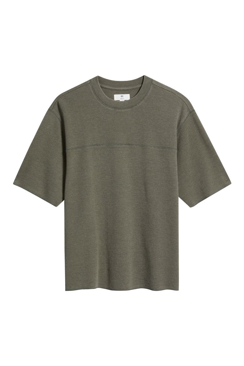 Oversize Cotton Blend Waffle T-Shirt, Alternate, color, GREY WINTER