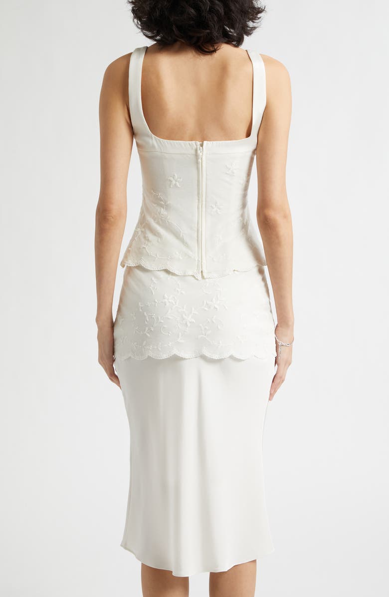 POSSE Cove Embroidered Stretch Silk Tank, Alternate, color, Pearl