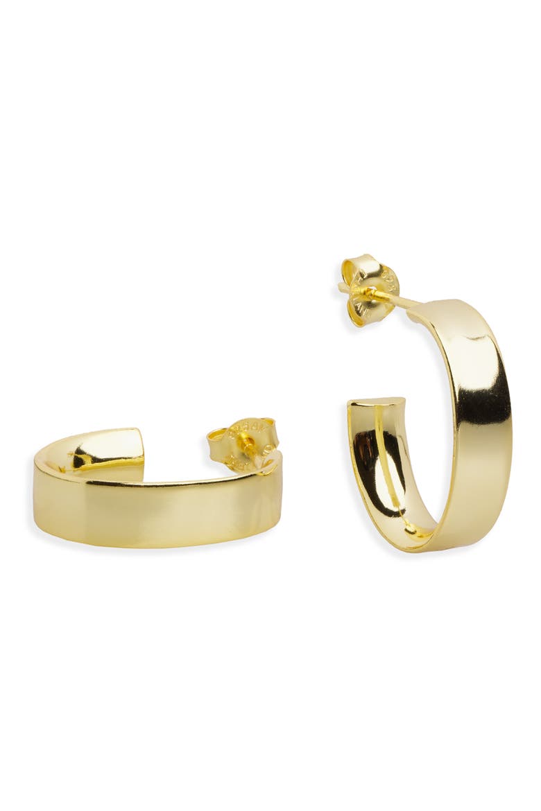J-Hoop Earrings, Main, color, GOLD