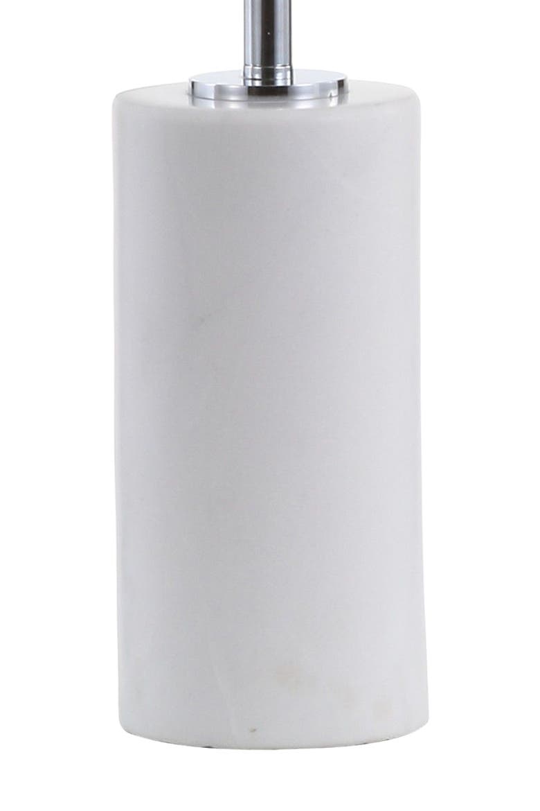 Aksel 25.5" Marble LED Table Lamp, White/Chrome, Alternate, color, White Marble/Chrome