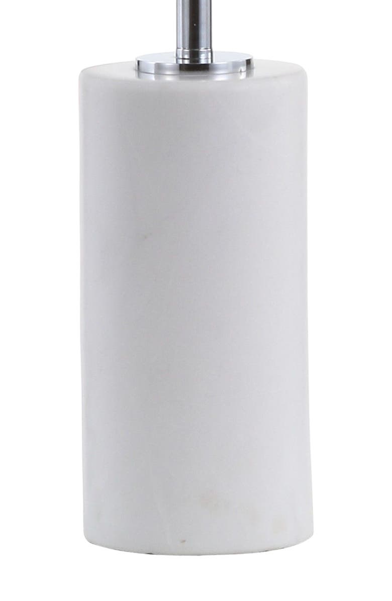 JONATHAN Y Aksel 25.5" Marble LED Table Lamp, White/Chrome, Alternate, color, 