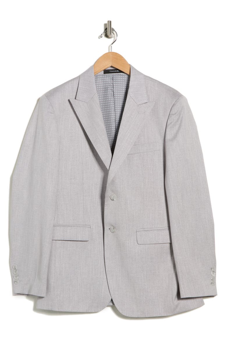 Tahari Slim Fit Textured Blazer, Alternate, color, Grey