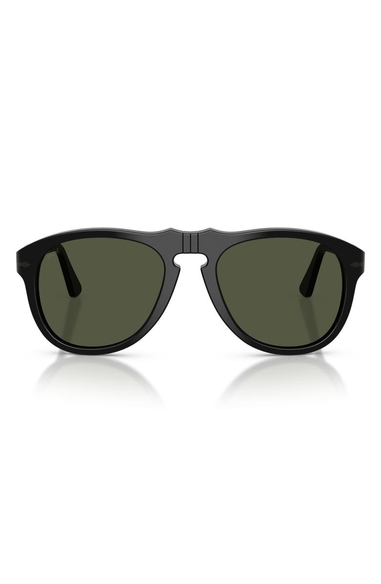 Persol 54mm Pilot Sunglasses, Main, color, Black / Green