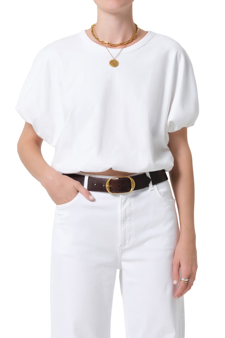 Gia Bubble Crop Top, Main, color, SOFT WHITE OFF WHITE