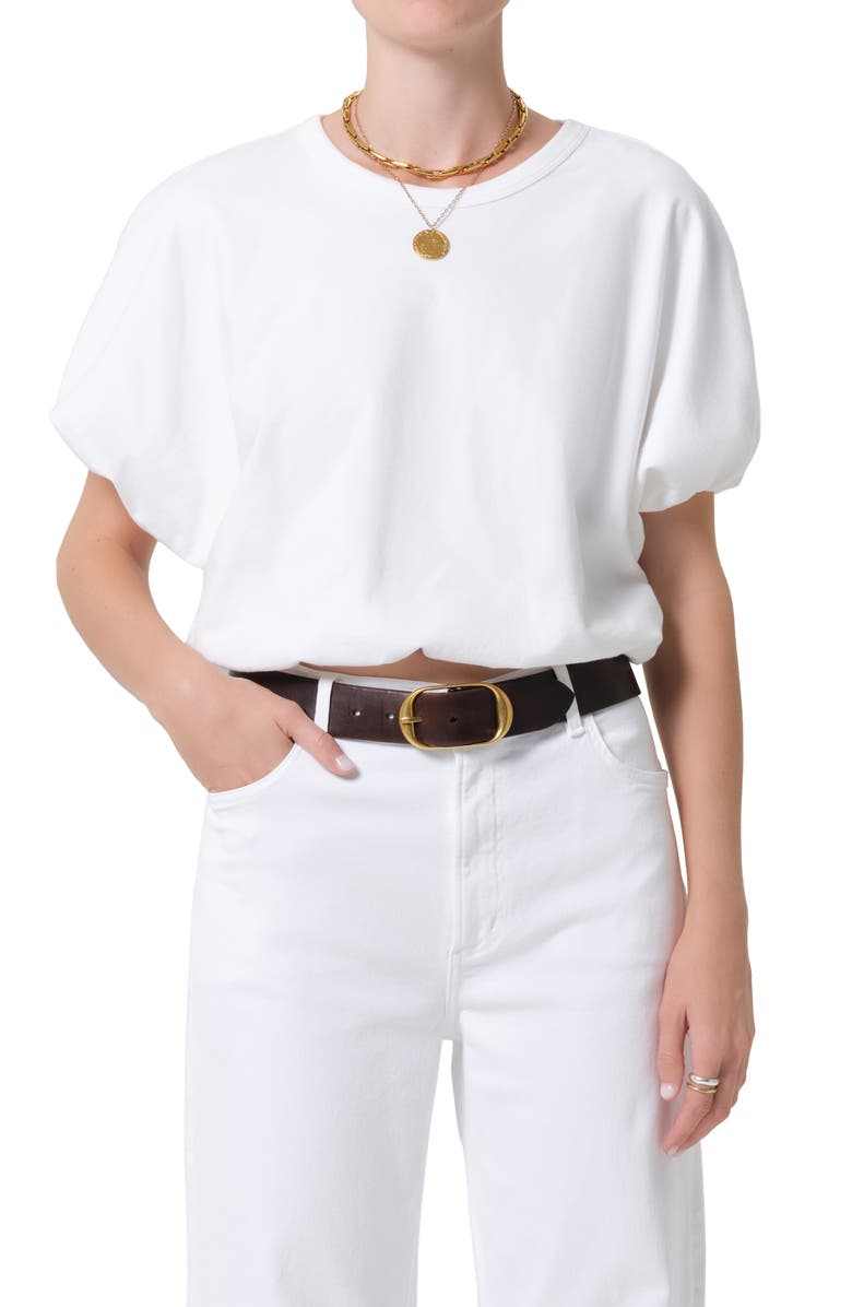 Citizens of Humanity Gia Bubble Crop Top, Main, color, Soft White Off White