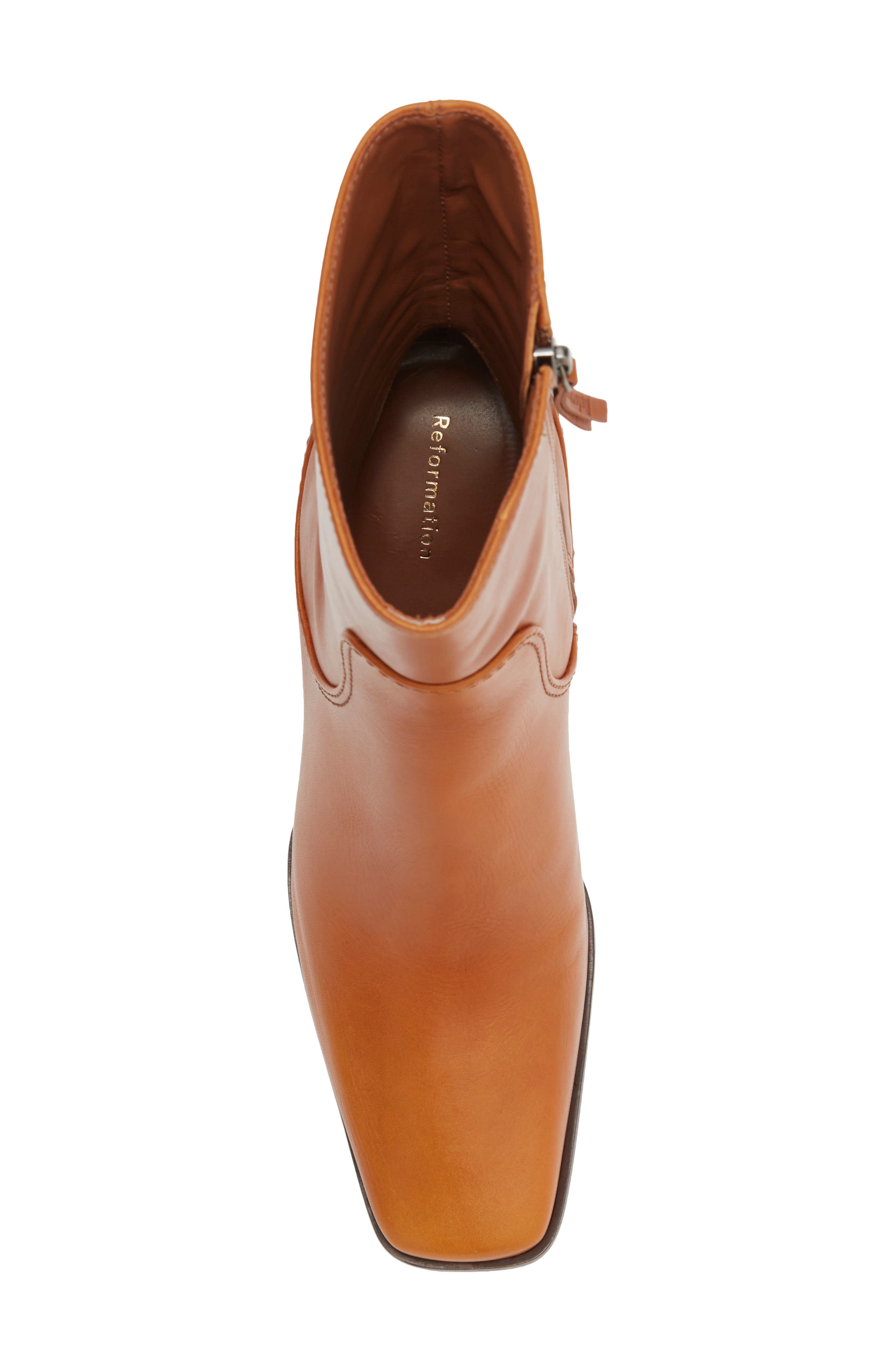 Claudette Leather Ankle Bootie, Alternate, color, WHISKEY LEATHER