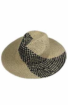 MARCUS ADLER Two-Tone Straw Panama Hat