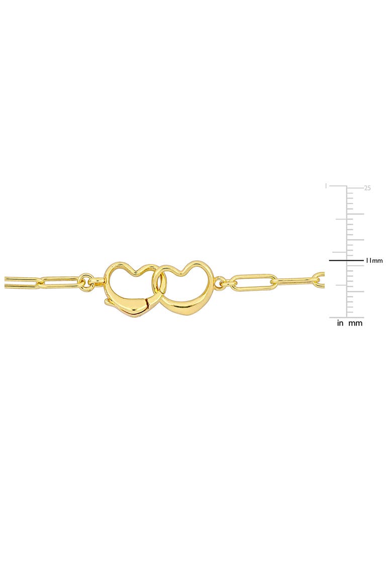 Open Heart Paperclip Link Necklace, Alternate, color, GOLD