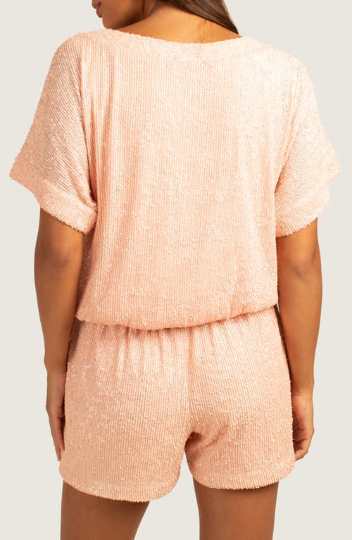 Trina Turk Sprite 2 Short-sleeve Sequin Top In Strawberry Fields