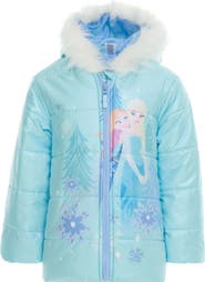 Disney Frozen Faux Fur Hooded Puffer Coat