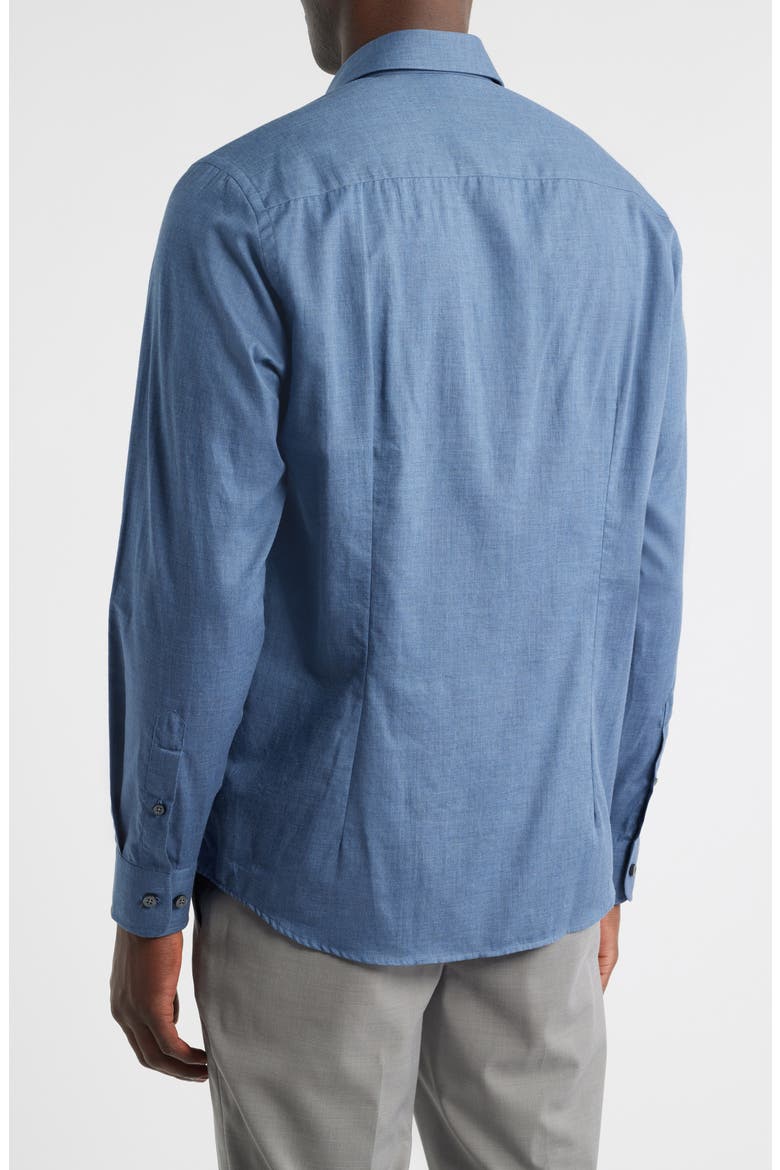Leonard Cotton Button-Up Shirt, Alternate, color, BLUE
