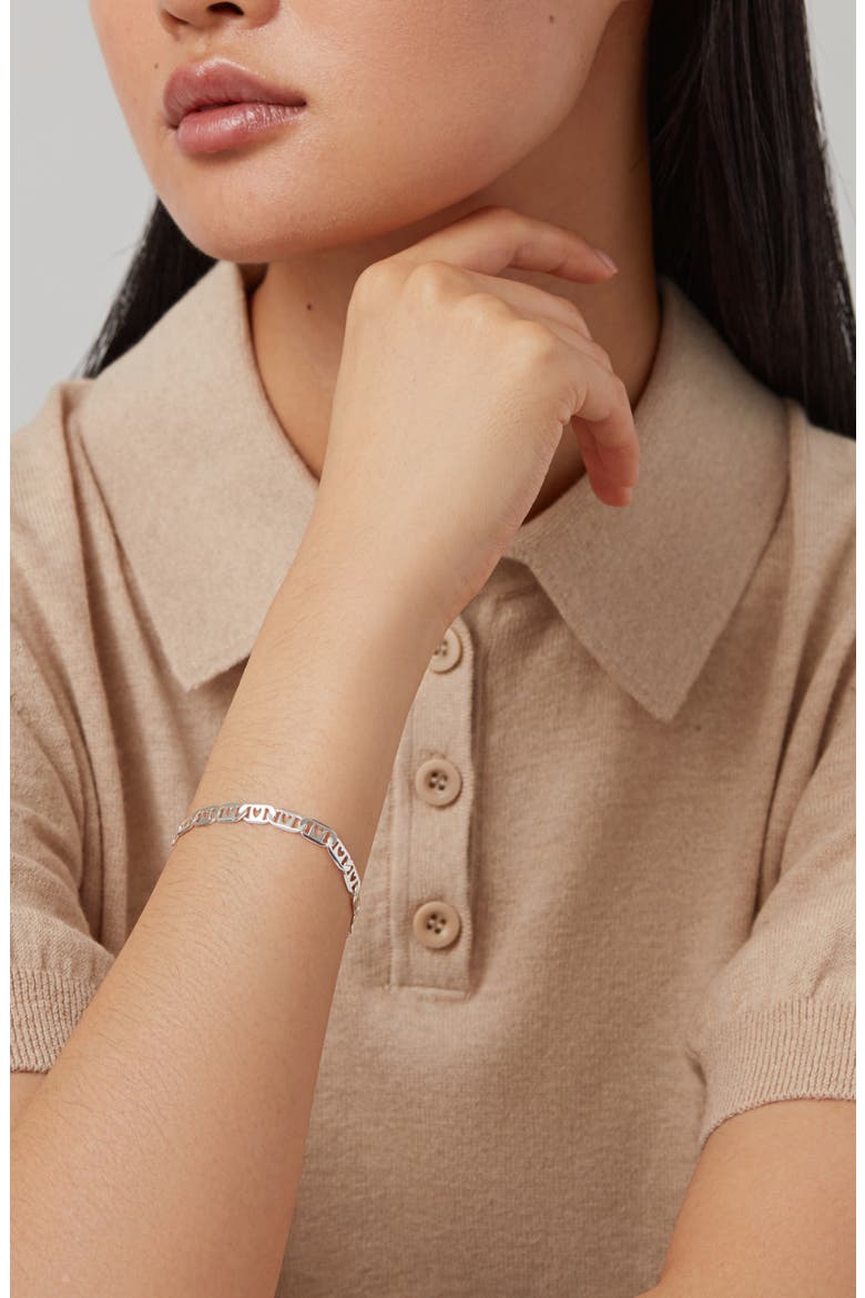 Bobbi Heart Chain Bracelet, Alternate, color, HIGH POLISH SILVER