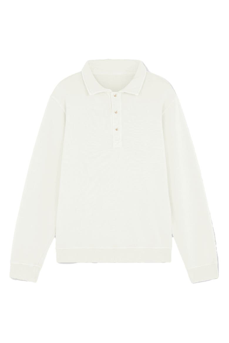Hunting Long Sleeve Fleece Jersey Polo Shirt, Main, color, OFF WHITE