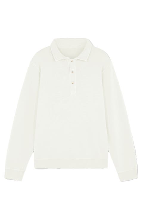 Hunting Long Sleeve Fleece Jersey Polo Shirt