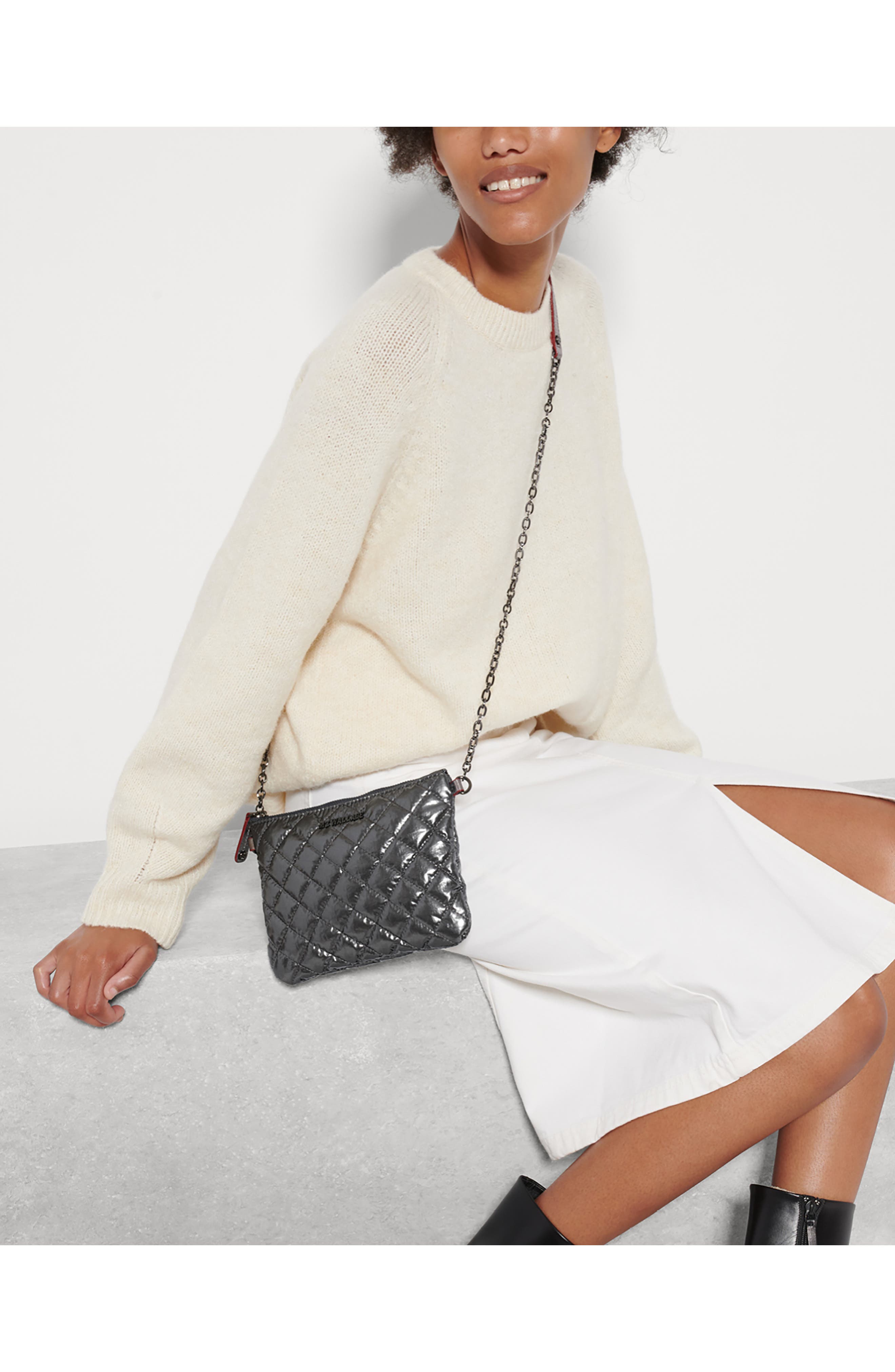 Ruby Quilted Crossbody Bag, Alternate, color, ANTHRACITE METALLIC LACQUER