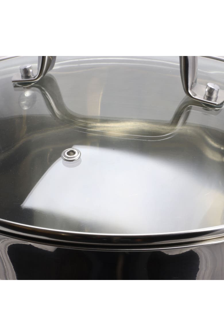 Adenmore 8 Quart Stainless Steel Stock Pot with Tempe Glass Lid, Alternate, color, Metallic Silver