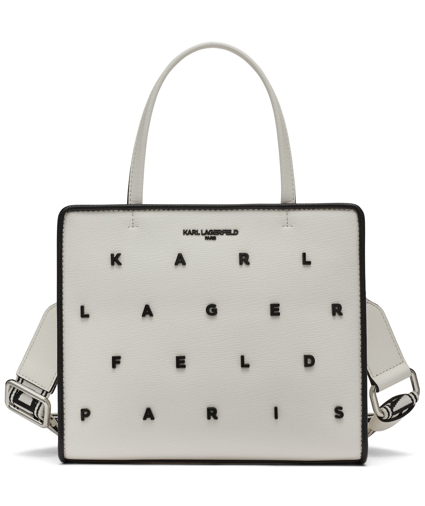 KARL LAGERFELD PARIS Maybelle Satchel, Main, color, White/Black