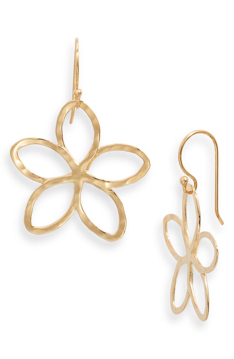 Kiara by Ki-ele Melia Floral Drop Earrings, Main, color, Gold
