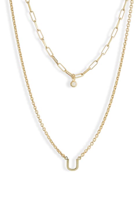 Diamond Initial Charm Necklace