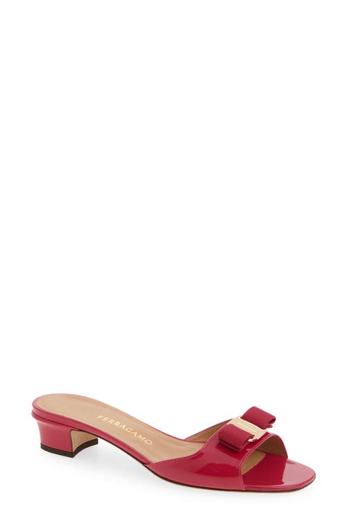 Ferragamo Vanilla Bow Slide Sandal In Red