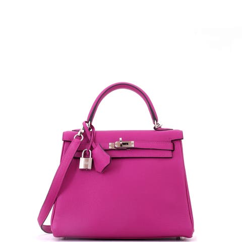 Kelly Handbag Pink Togo with Palladium Hardware 25