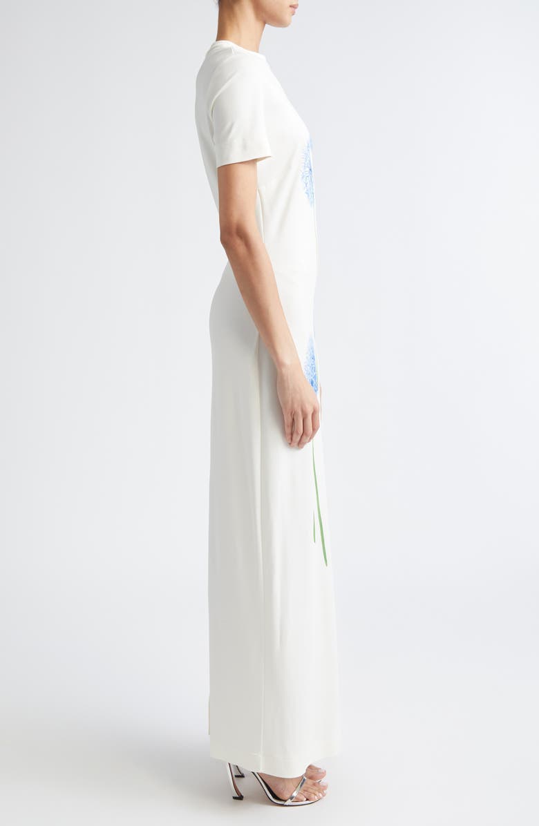 Oscar de la Renta Allium Stretch Jersey Dress, Alternate, color, Blue/ White