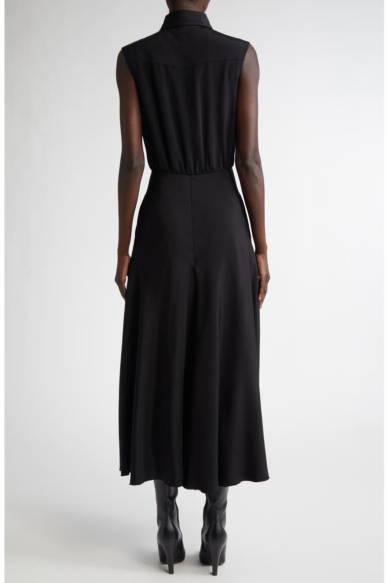 Amara Silk Button-Down Shirtdress, Alternate, color, BLACK