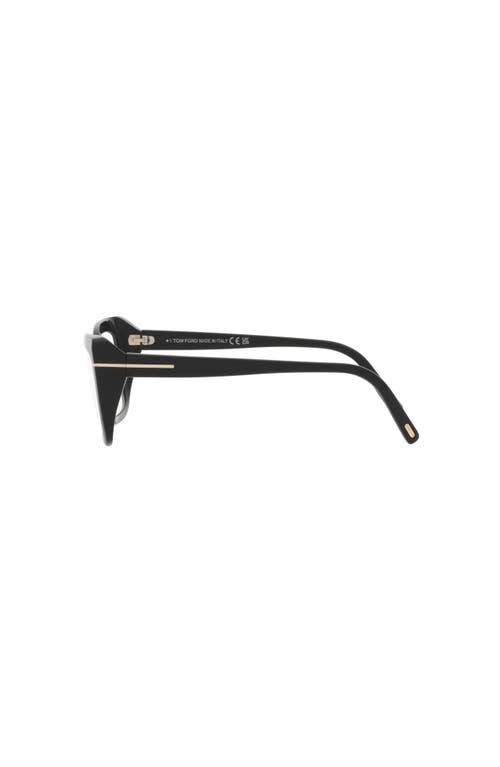 Tom Ford 55mm Rectangle Optical Glasses In Black