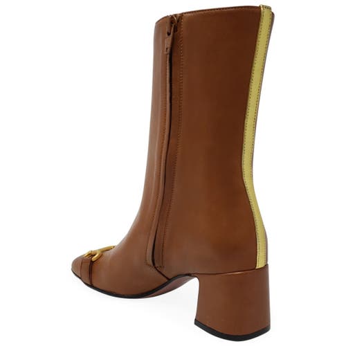 Madison Maison Back Stripe Horse Bit Buckle Boot In Brown