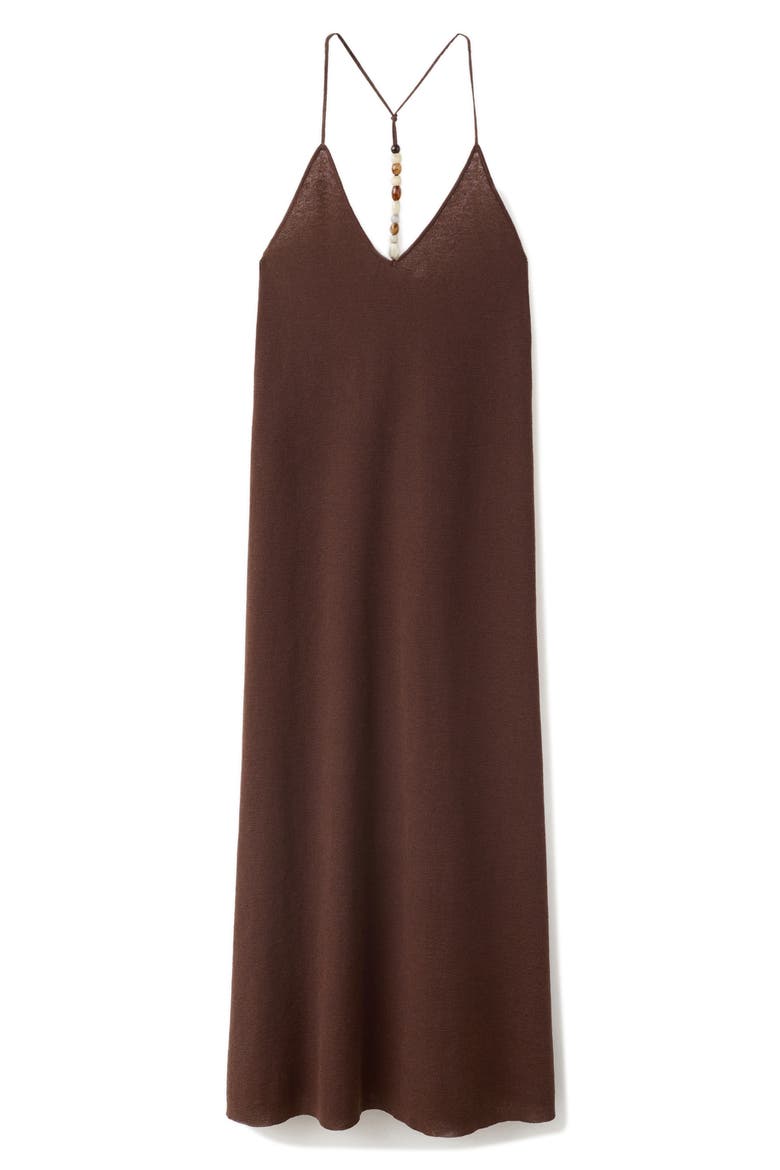 Bead Detail V-Neck Knit Dress, Alternate, color, CHOCOLATE