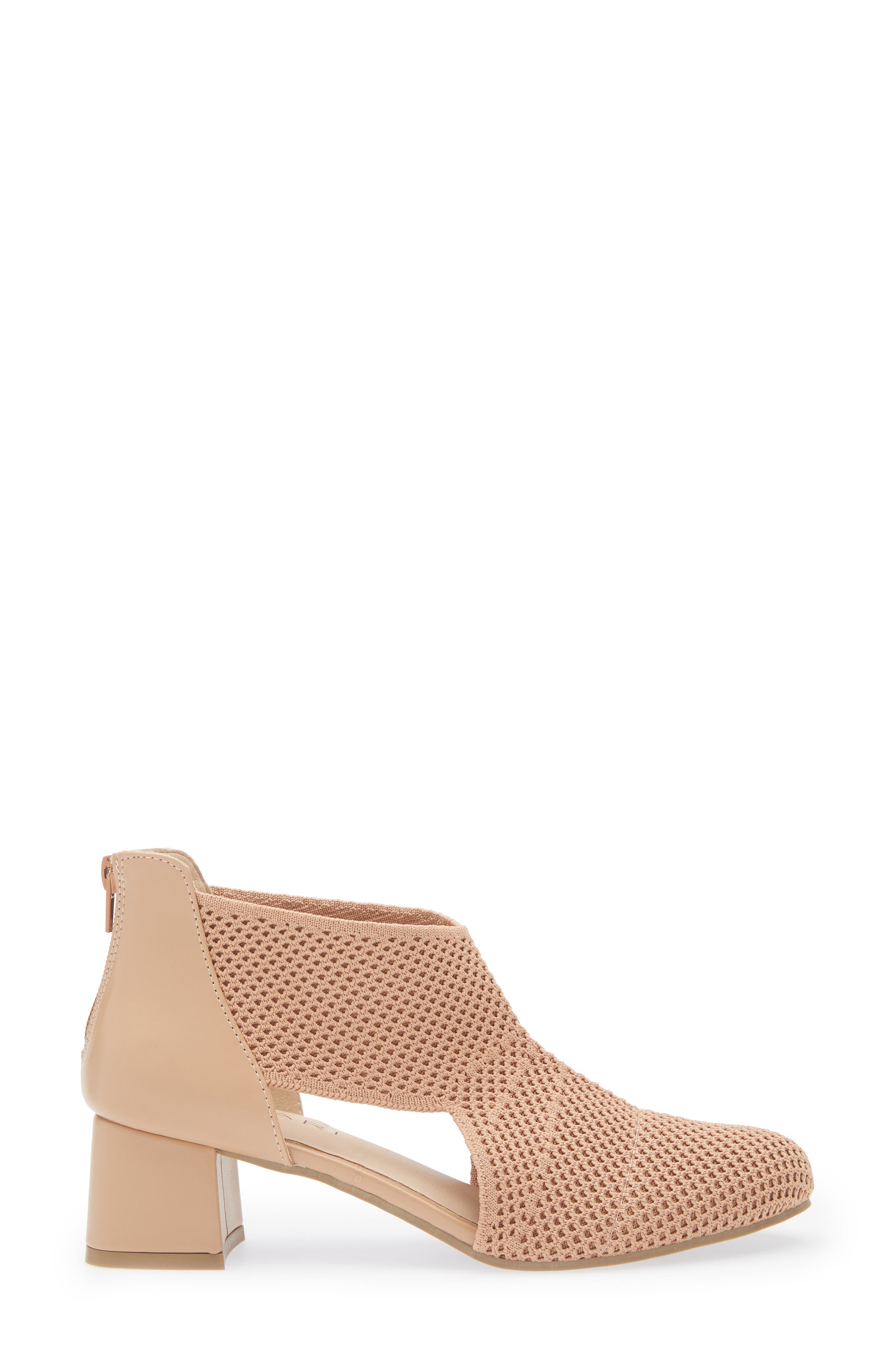 Tahari Back Zip Knit Bootie, Alternate, color, Camel