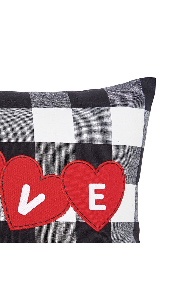 "Love" Hearts Franklin Mini Valentine's Day Accent Pillow 12" x 16", Alternate, color, Black