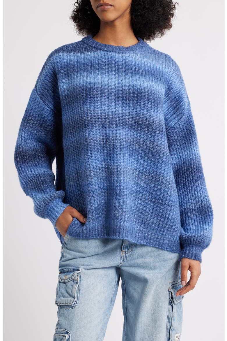 Alexia Oversize Rib Sweater, Main, color, BLUE