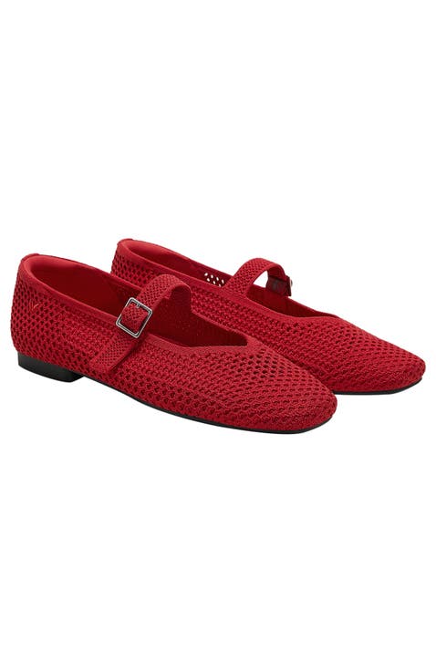 Margot Mary-Jane Square-Toe Ballet Flats