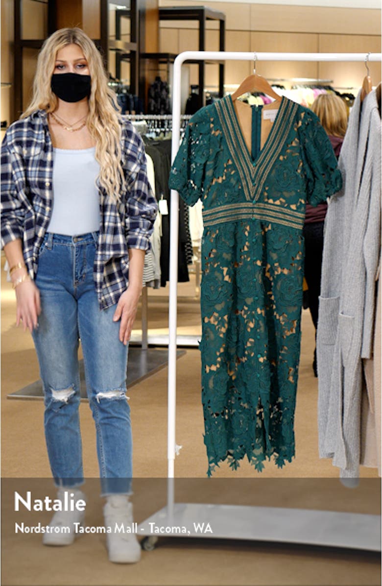 Adrian Crochet Lace Midi Dress, sales video thumbnail