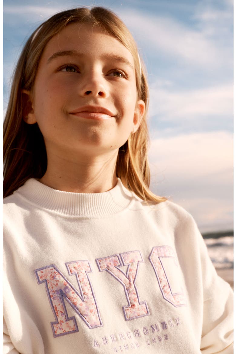 Kids' NYC Appliqué Graphic Sweatshirt, Alternate, color, JET STREAM