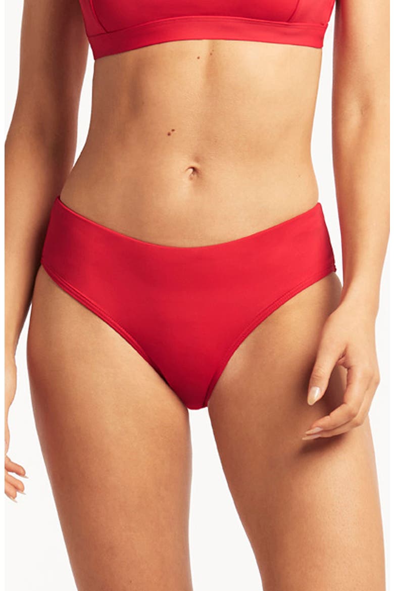 Mid Bikini Bottoms, Main, color, RED