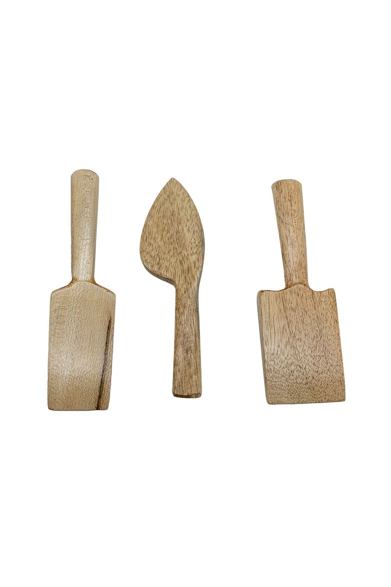 Ashton Natural Wood Cheese Serving Utensils Set of 3, Alternate, color, Beige
