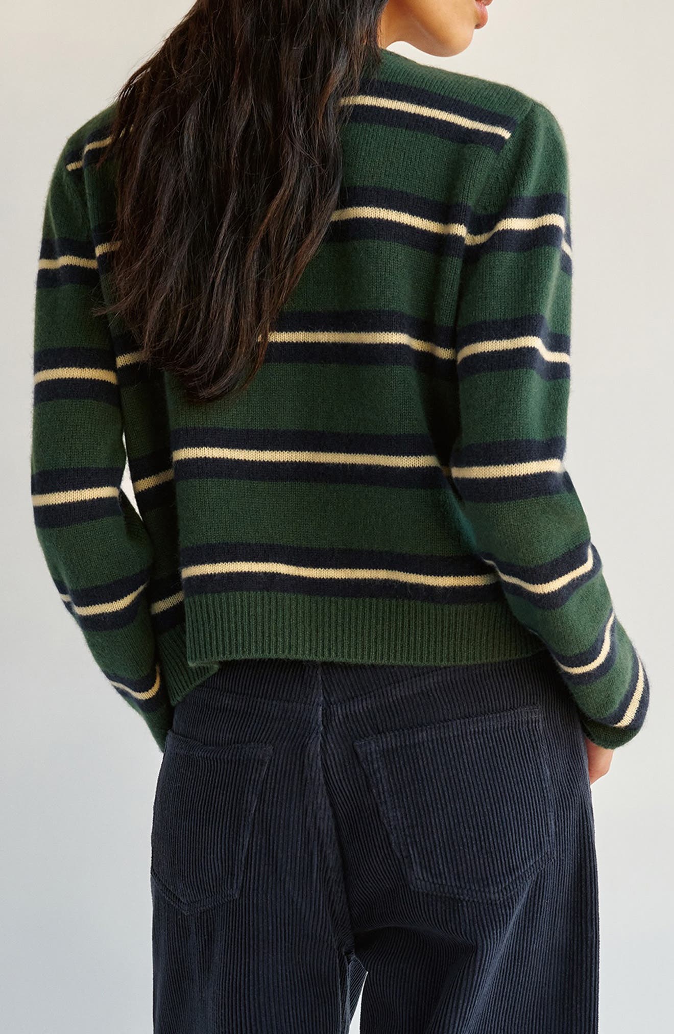 Clara Stripe Cashmere Cardigan - image 2