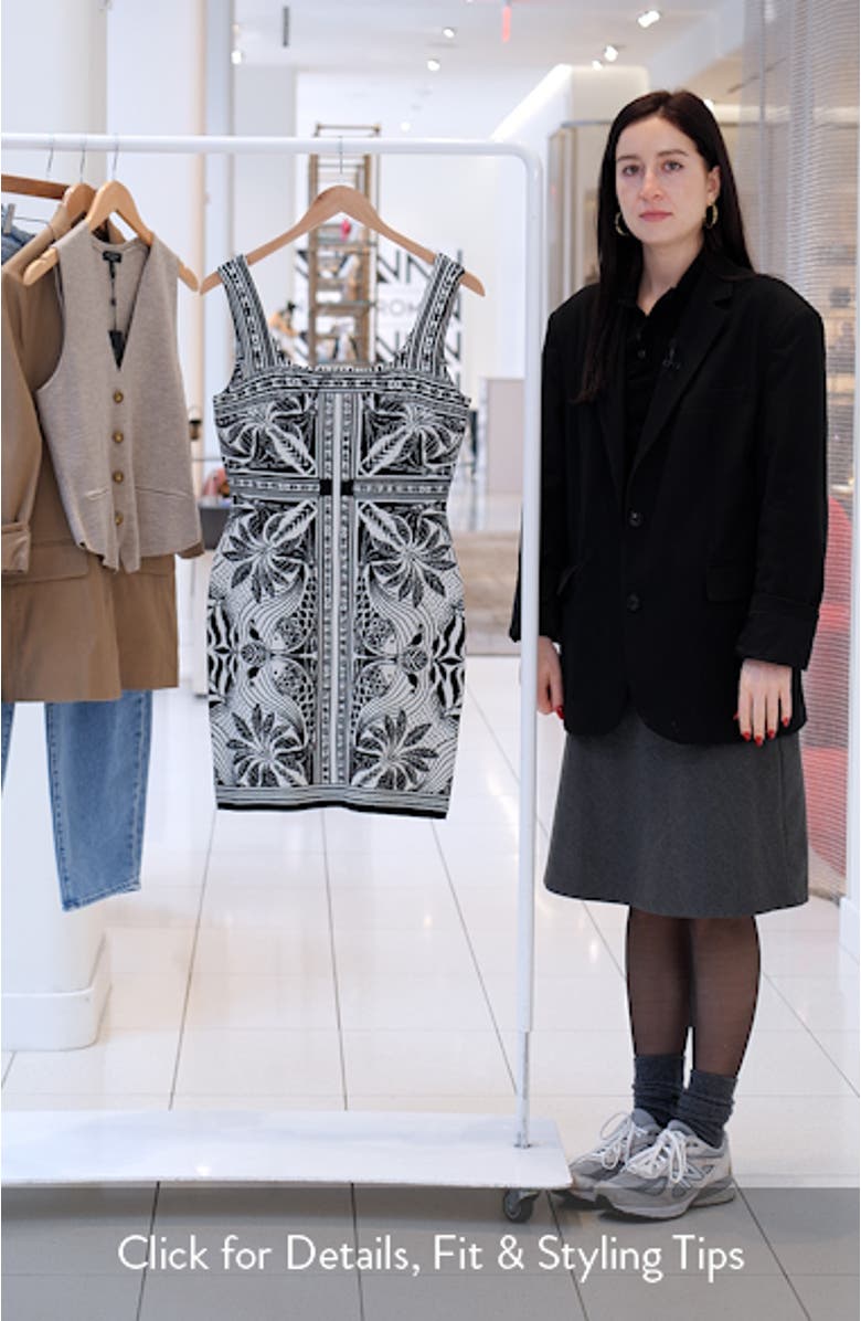 Scarf Print Jacquard Sleeveless Dress, sales video thumbnail