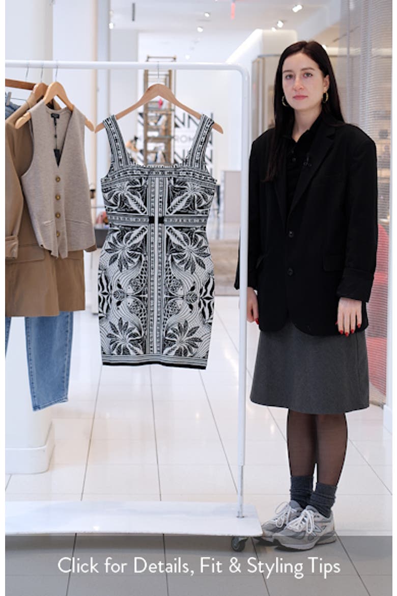 Scarf Print Jacquard Sleeveless Dress video
