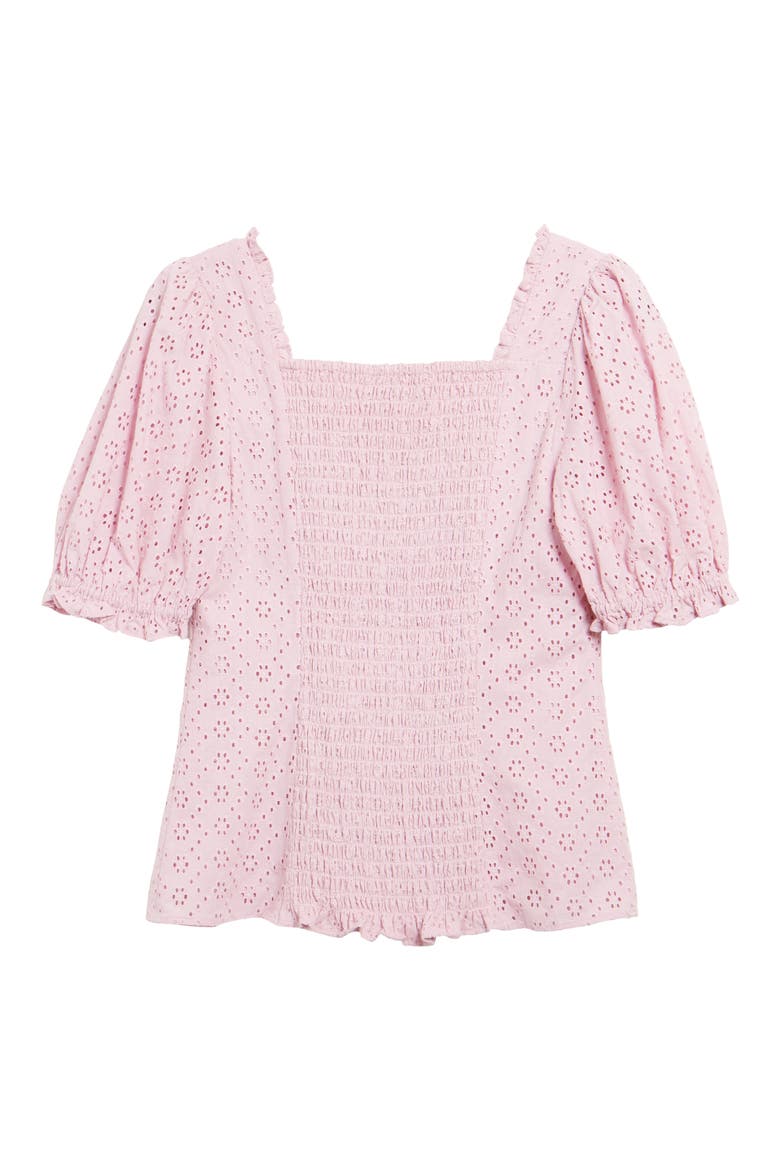 Puff Sleeve Eyelet Top, Alternate, color, PURPLE FRAGRANT