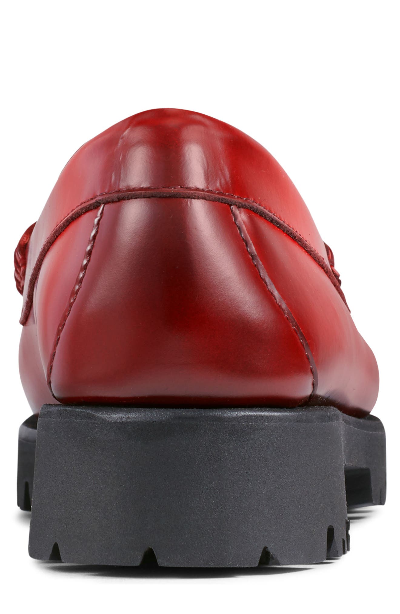 G.H. Bass and Co. Lianna Leather Platform Lug Loafer, Alternate, color, RED LEATHER