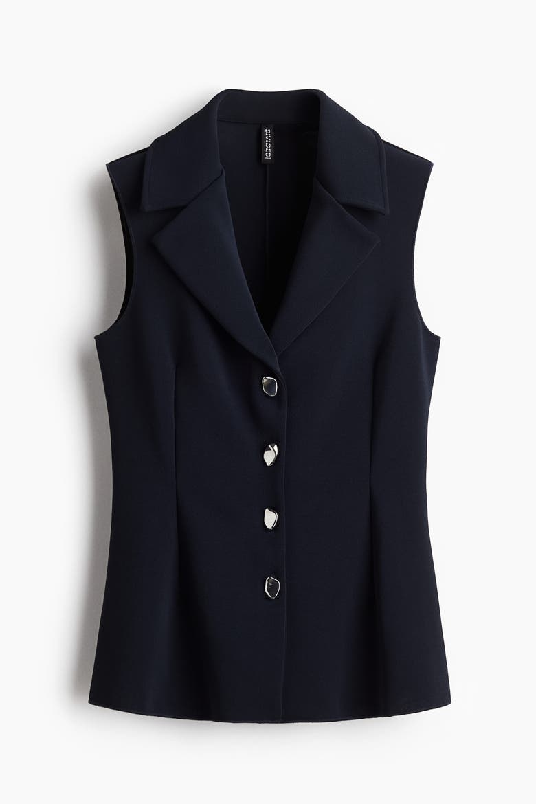 Jersey Waistcoat, Alternate, color, Navy blue