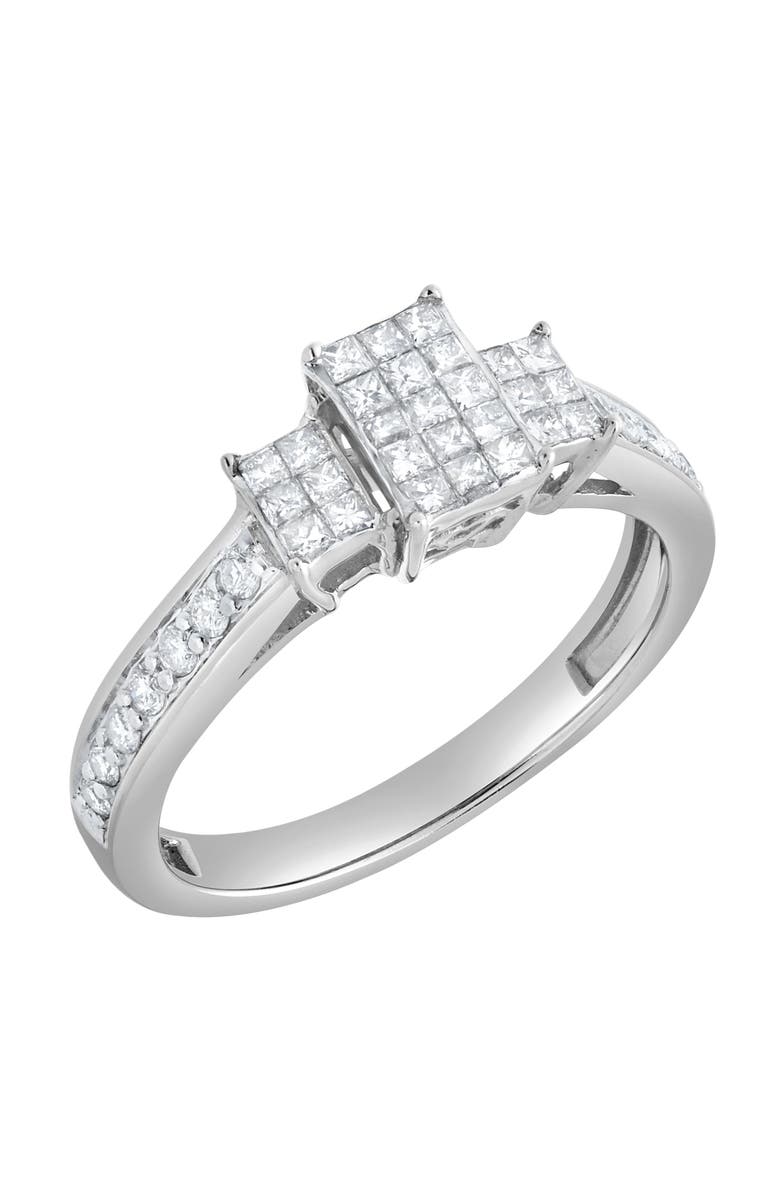 LuvMyJewelry Lumetra 0.55 Ct 10K Gold Diamond Ring, Alternate, color, 10K White Gold
