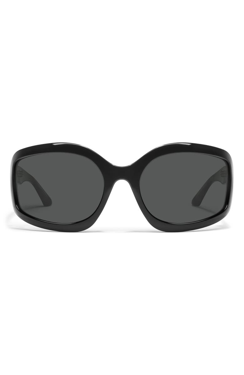 QUAY Current Mood 60mm Square Sunglasses, Main, color, Black/ Black