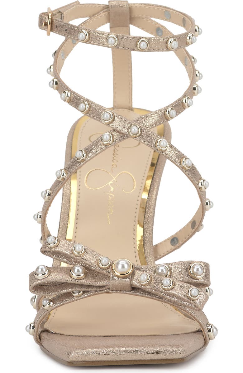 Jessica Simpson Loelva Studded Strappy Sandal, Alternate, color, Champagne