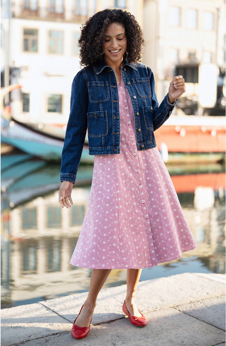 Yumi Stretch Denim Pocket Detail Jacket, Alternate, color, Blue