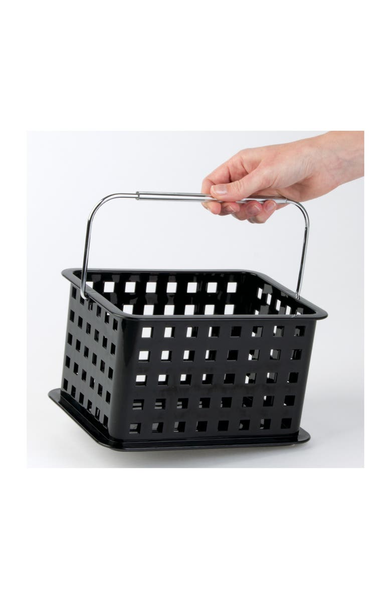 iDesign Small Stackable Shower Basket - Set of 3 - Clear/Frost - Made in USA, Alternate, color, Black