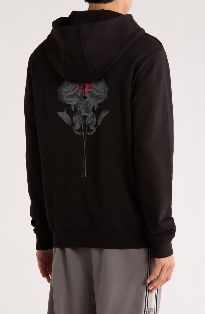 HUGO Darrett Stacked Logo Graphic Hoodie, Alternate, color, Black